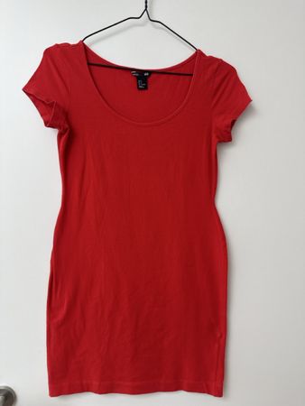 H&M Kleid kurz rot Baumwolle Grösse S guter Zustand