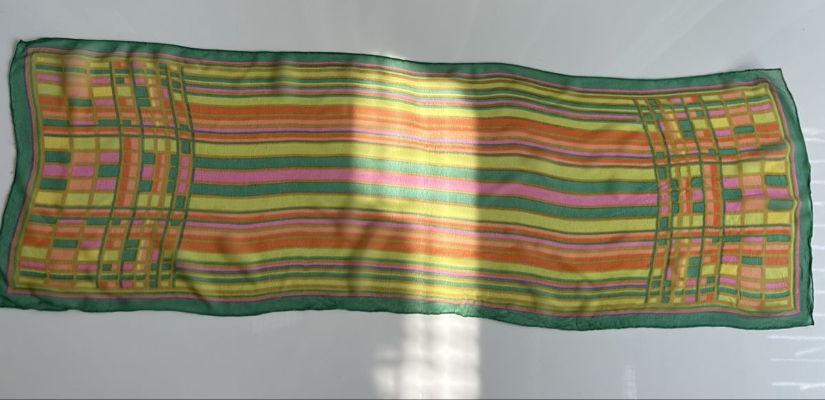 Foulards & écharpes: Scarf with stripes and squares print multicoloured – D'occasion à Saland par ele_vc96