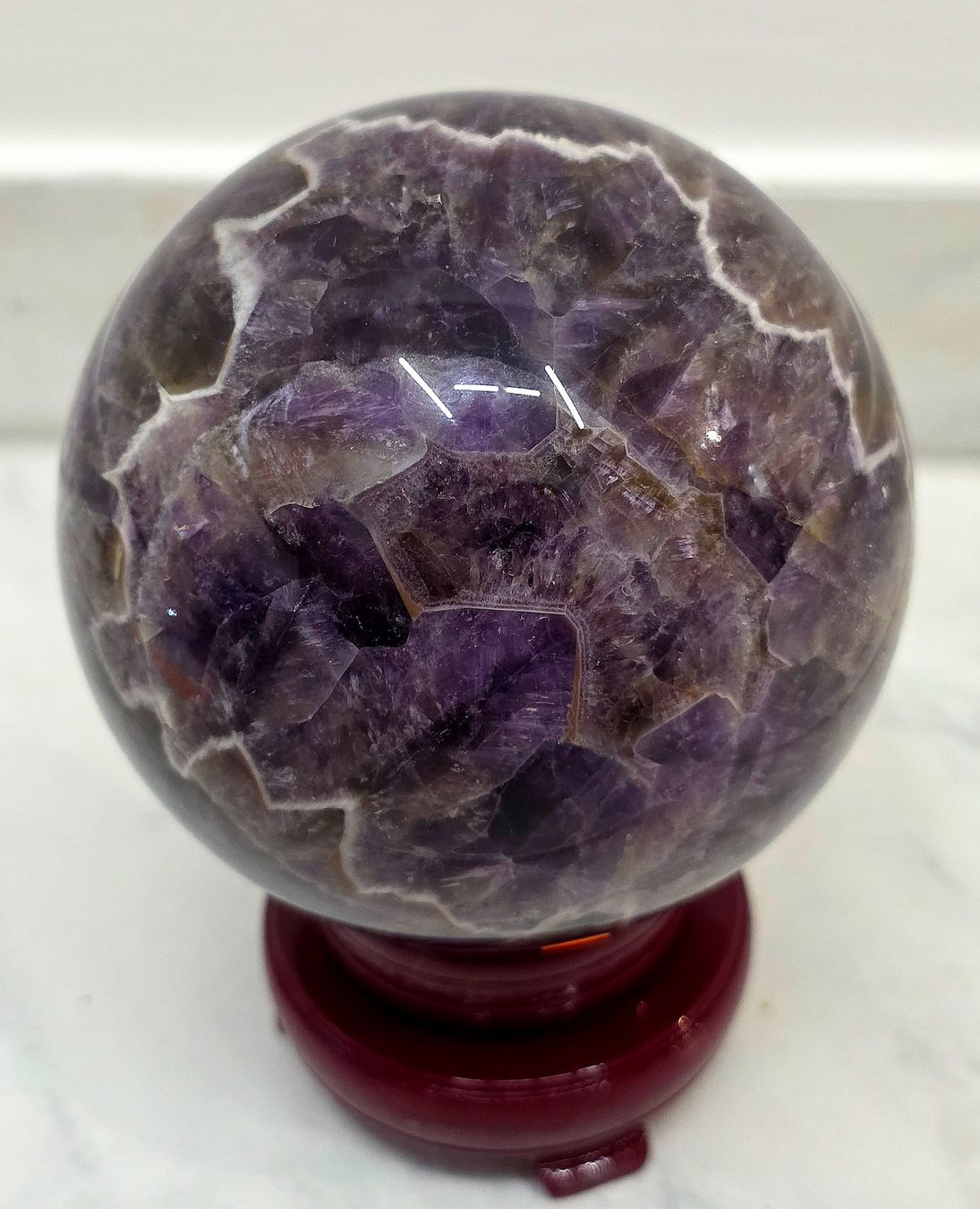 Minerali & Pietre curative: Chevron Amethyst Kugel E 100mm 1.4kg – Nuovo e nell'imballaggio originale da Matzingen venduto da Shay_Crystalz 2