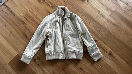 4YOU Herren Lederjacke XL Beige Echtleder Bomber