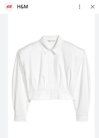 White Cropped Cotton jacket H&M