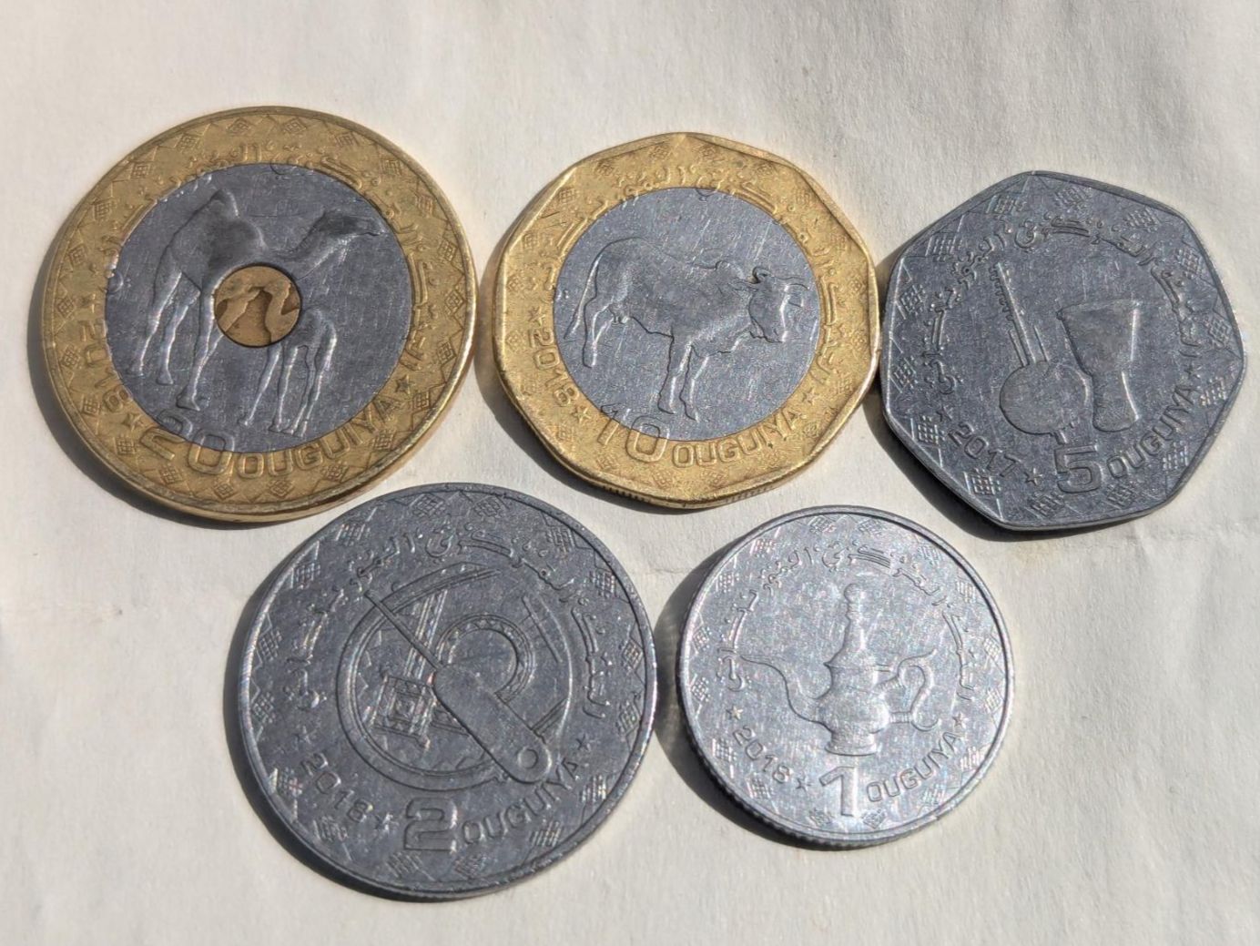Tutti le monete: Mauritania circulating coins – Usato da Porrentruy venduto da jmbechir