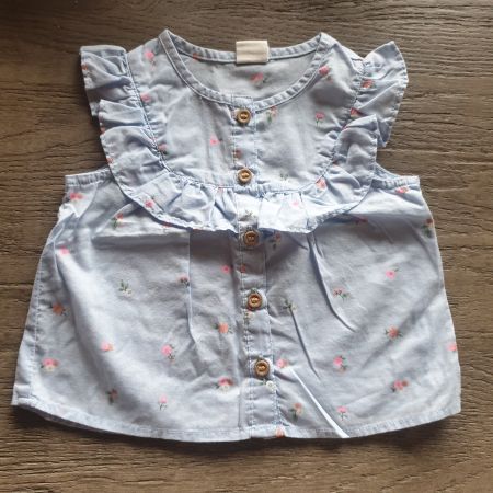 🐸 BABY BLÜMCHEN BLUSE / TOP 68 BAUMWOLLE