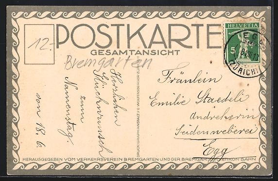 Cartoline postali: Bremgarten /AG, Gesamtansicht – Usato da Berlin venduto da bartko-reher 1