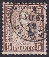 Nr.30 ERSTTAG-Vollstempel 08.XII.62, BERN, Sitzende Helvetia