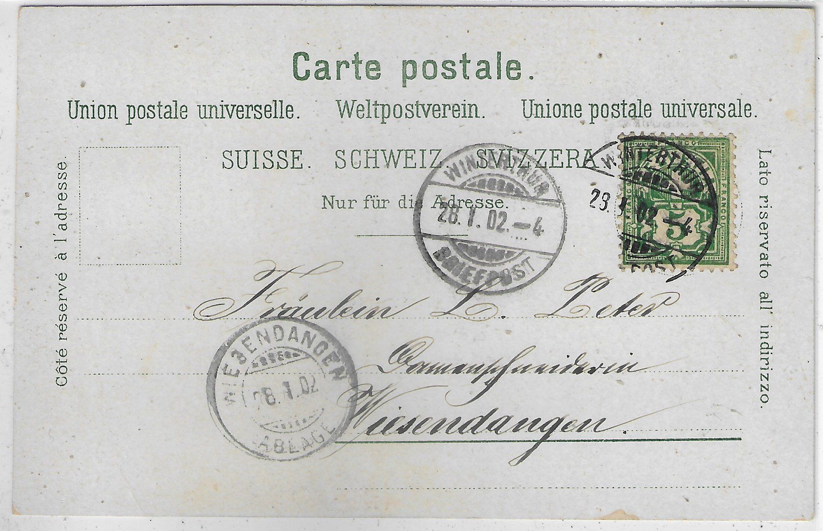 Cartoline postali: Winterthur - Stadt-Kirche – Usato da Ettingen venduto da Kartenplanet 1