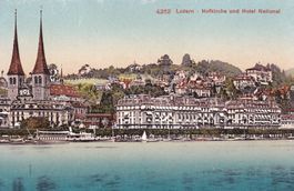 Luzern - Hofkirche und Hotel national