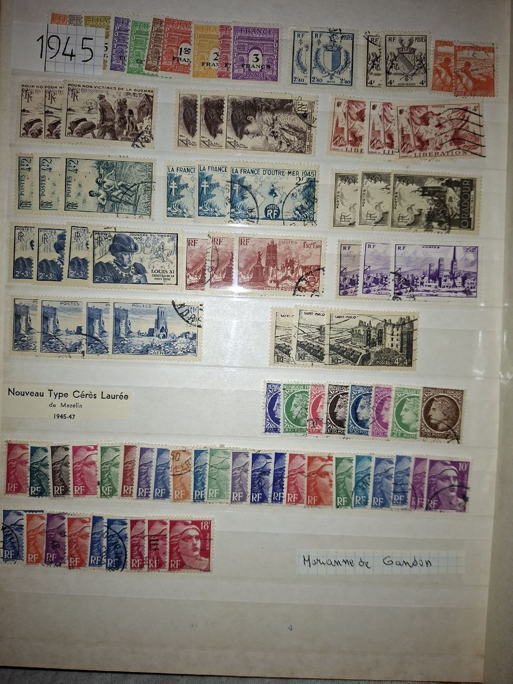 Alle Briefmarken: Markensammlung Frankreich  – Gebraucht aus Balgach von SIMEON27 4