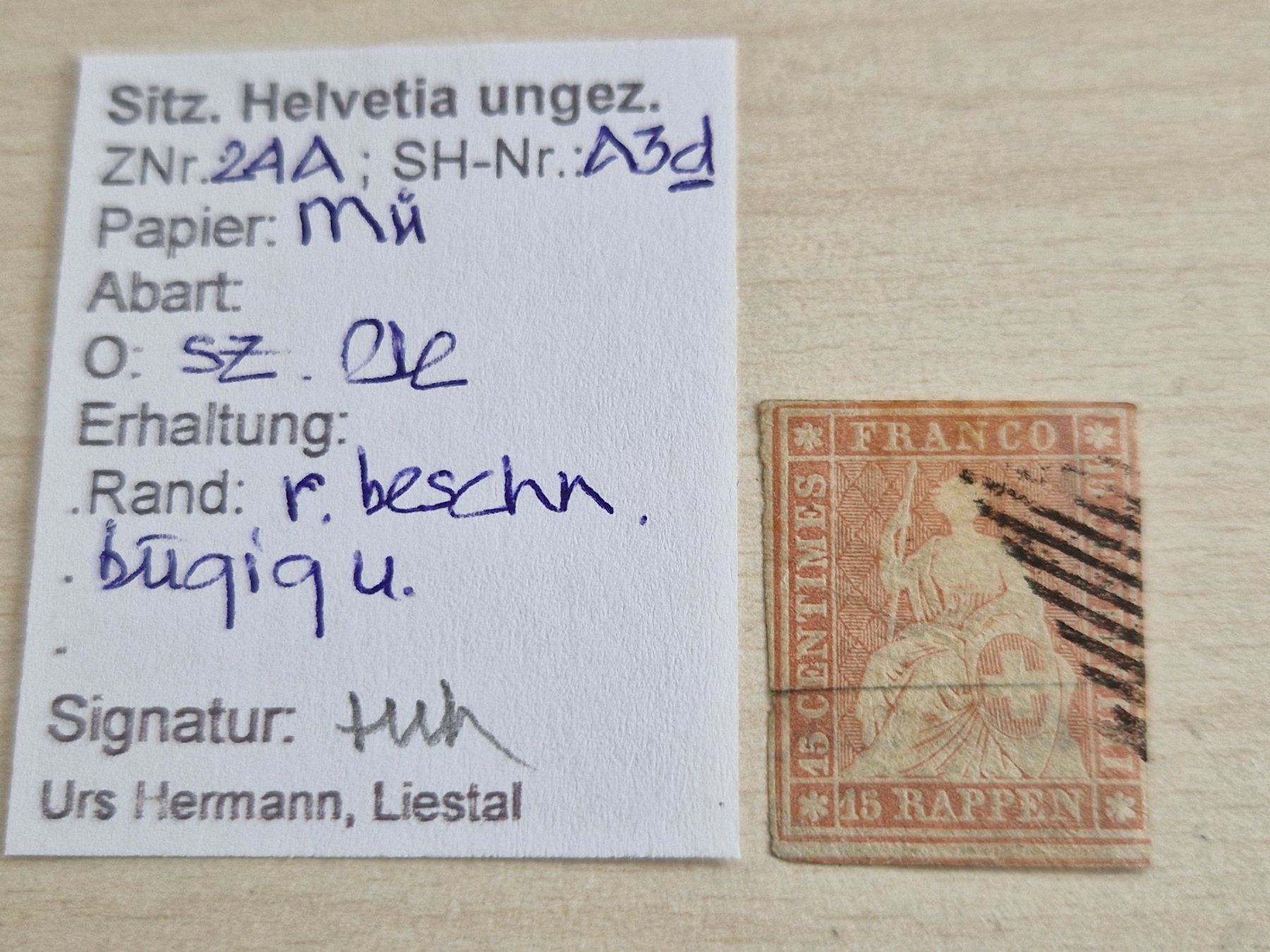 Alle Briefmarken: Strubel 24A, signiert, ab 1.- – Gebraucht aus Burgdorf von Glossy01