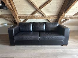 Ledersofa schwarz