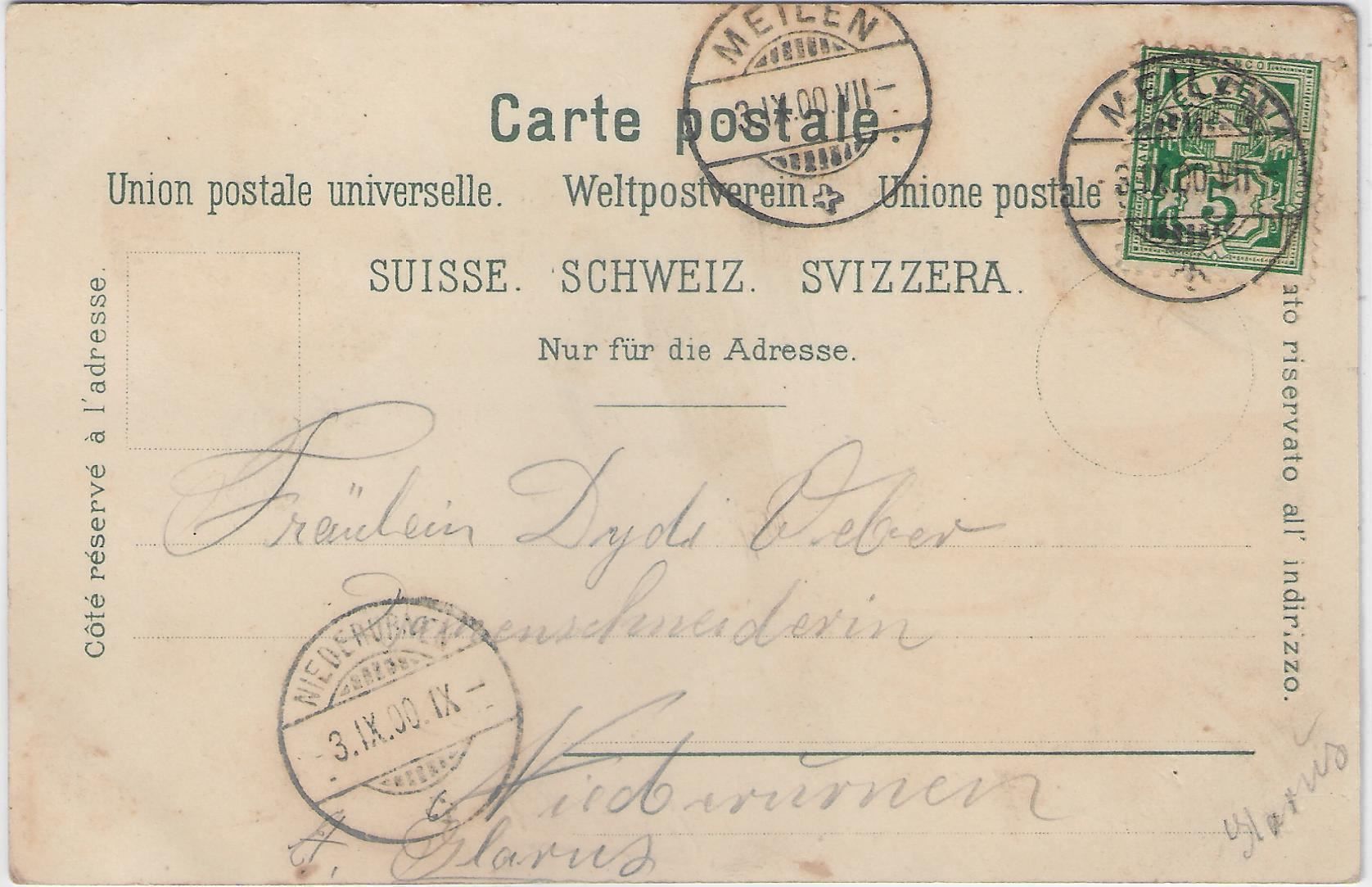 Cartoline postali: Gruss aus Meilen - Litho 1900 – Antico da Ettingen venduto da Kartenplanet 1