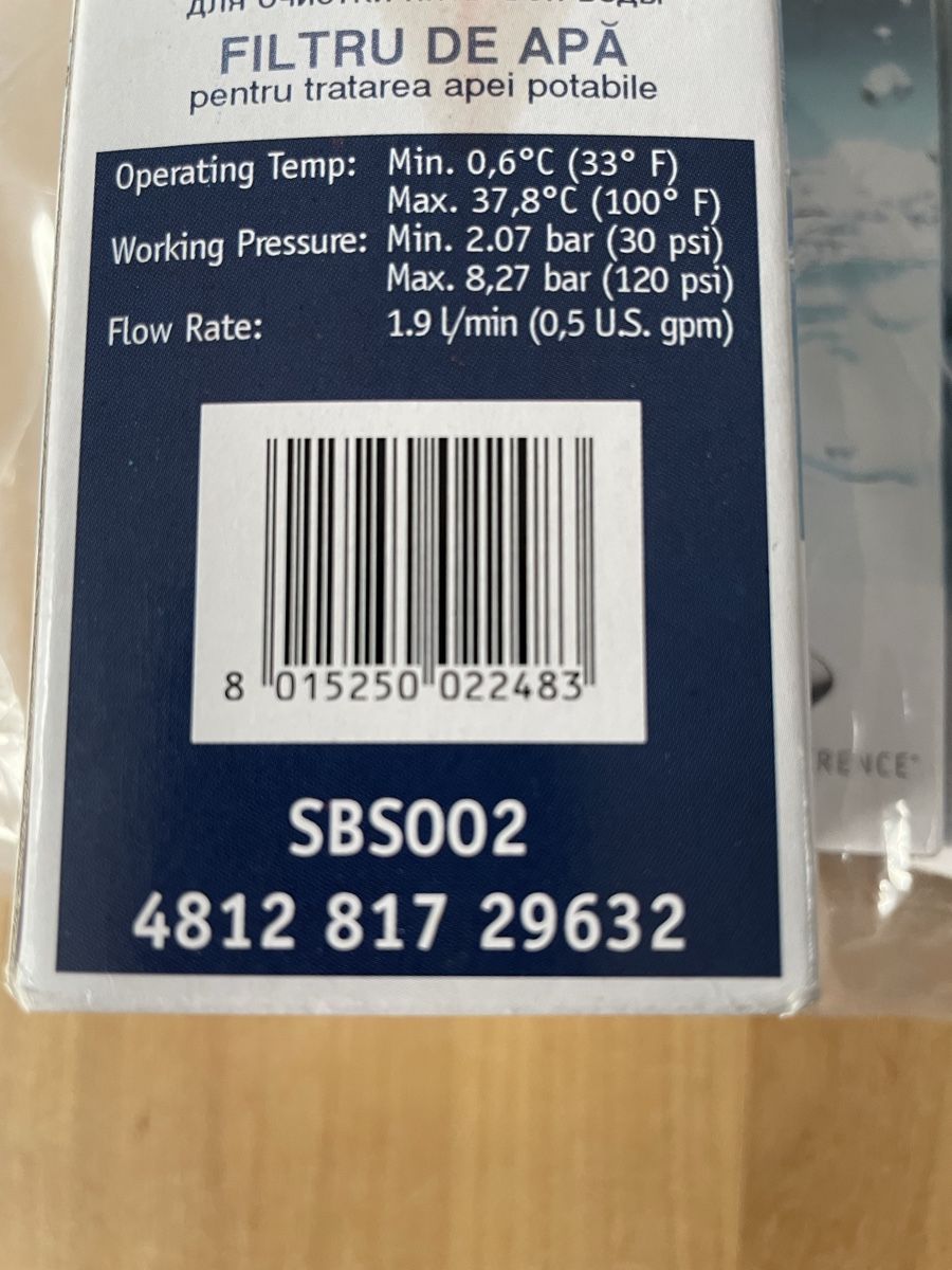 Sanitär: 5 Whirpool Wasserfilter Kühlschrank SBS002 – Neu und originalverpackt aus Neerach von spyderco1 1
