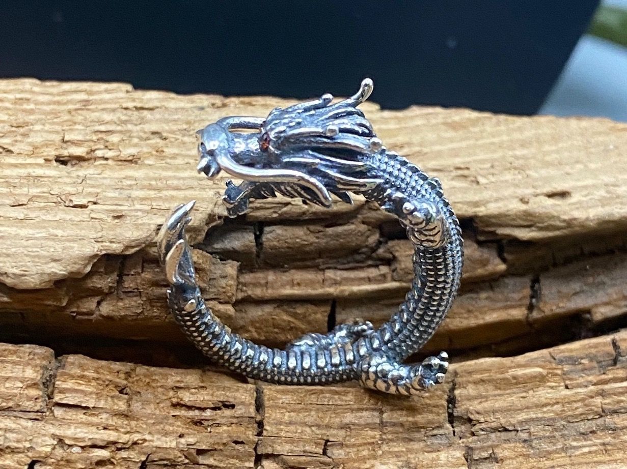 Ringe: Origineller Drachen Ring in Sterlingsilber, Gr.57 – Neu (gemäss Beschreibung) aus Luzern von S.Kern01
