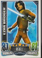 TCG Card # 1 EZRA BRIDGER STAR WARS REBEL ATTAX Topps Merlin