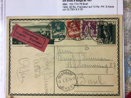 Ansichtskarte von Olten nach Basel, Express, vom 08.10.1930