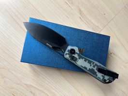 Kunwu Knives Pulsar XT Lock Blue Camo EDC Folder Messer