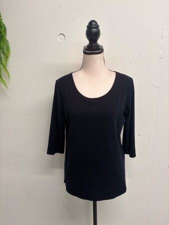 Marc Cain Shirt blau Rundhalsausschnitt 42 Basic 3/4 Ärmel