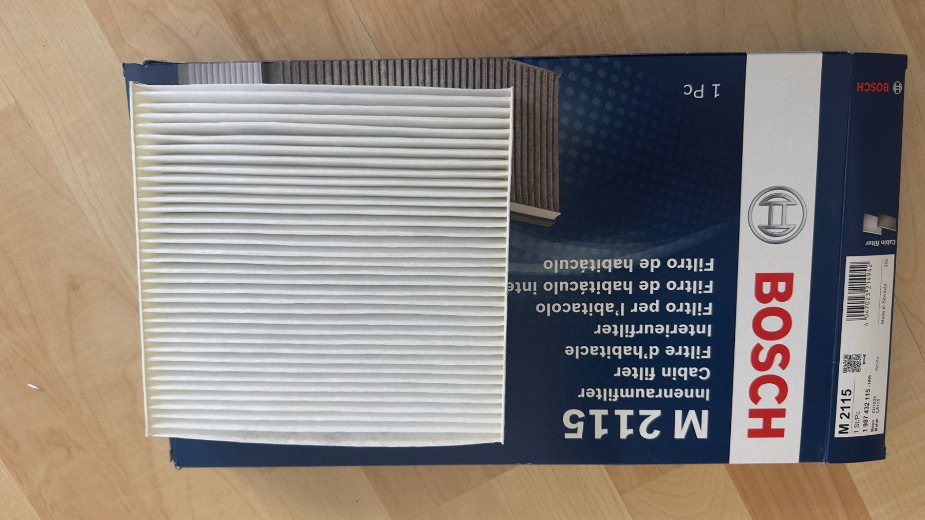 Bosch Tutti pezzi di ricambio auto: Bosch_Innenraumfilter_M2115_CABIN_FILTER – Nuovo e nell'imballaggio originale da Adliswil venduto da kuz_k9cj 1