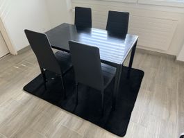 Esstisch mit Teppich