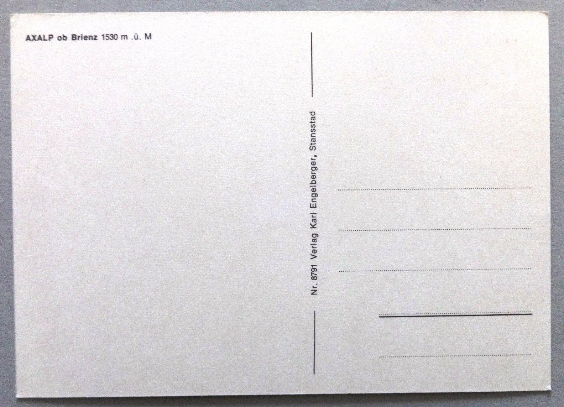 Cartoline postali: Axalp ob Brienz 1530 m ü.M. – Usato da Fétigny venduto da Billy2miny 1