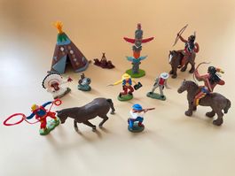 Vintage 70er Western Aufstellfiguren Figuren BRITAINS HERALD