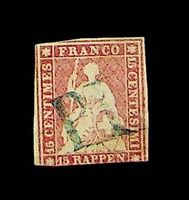 SUISSE STRUBEL OBLITÉRÉ 15 CENTIMES. OBLITÉRATION PP /T336