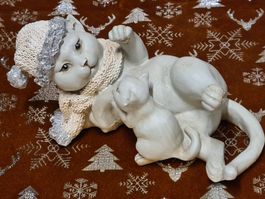 Weihnachts Katzenfigur, 16x7 cm
