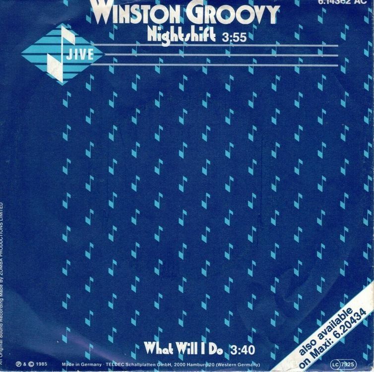 Dischi in vinile: Winston Groovy  --  Nightshift  Single7 – Usato da Oberwil (Dägerlen) venduto da thealbum