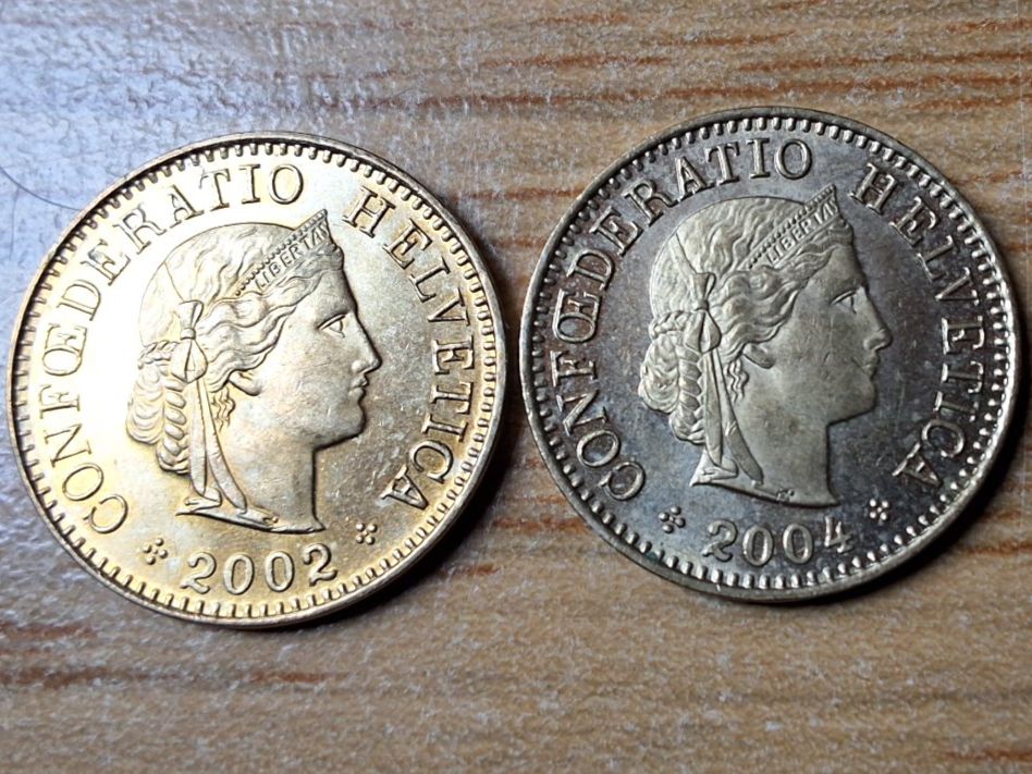 Tutti le monete: 5 Rappen 1982/2004 - Lot 7 Stück! – Usato da Münchenstein venduto da purbach1 6