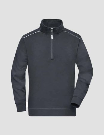 James & Nicholson Half Zip Pullover JN895 grau Grösse S NEU!