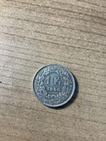1 Schweizer Franken Silber Münze Jahrgang 1958