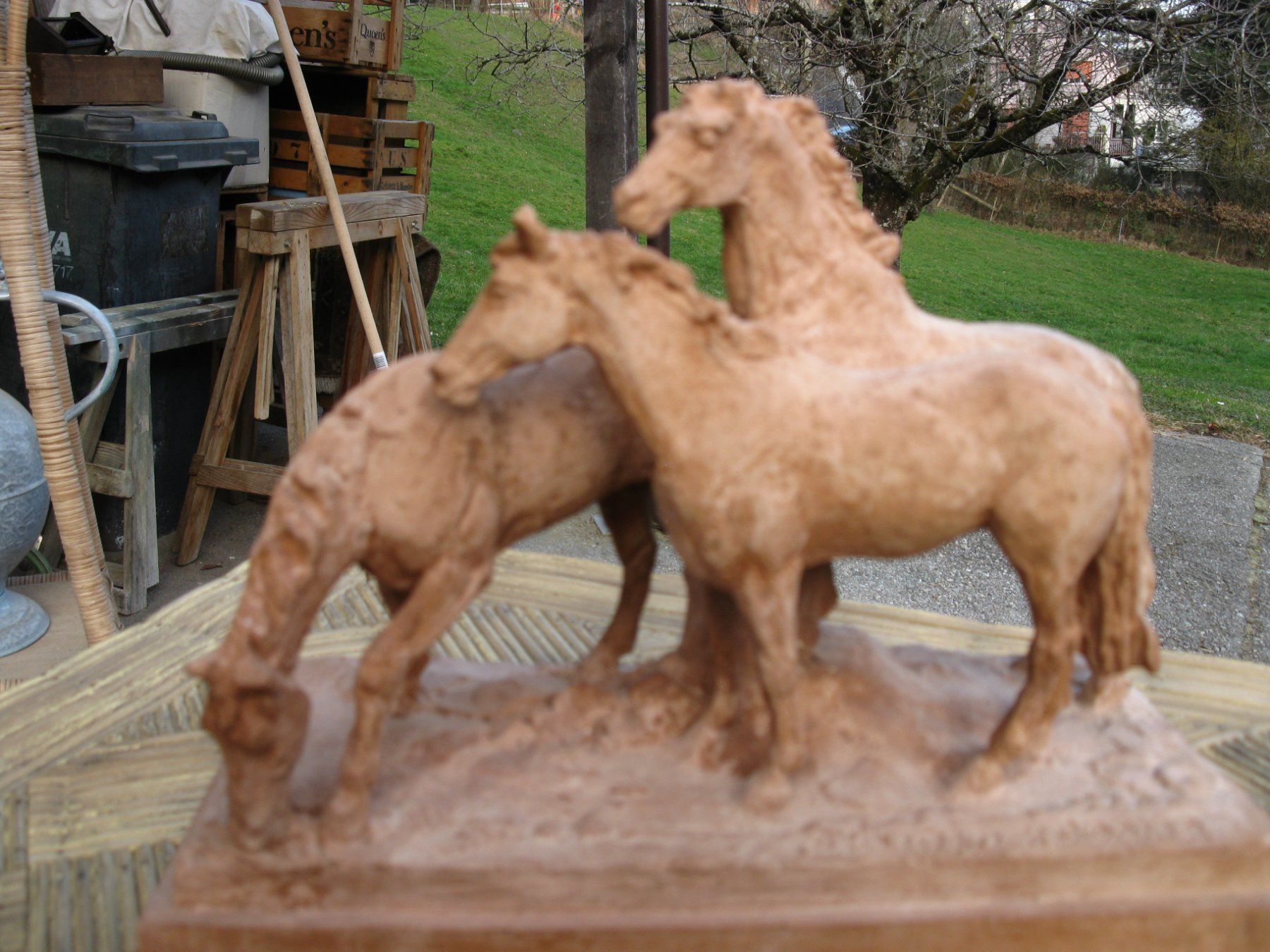 Sculture & Statue: Terrakotta Pferdegruppe – Usato da Altstätten venduto da antikundart 6