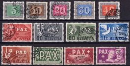 1945, PAX-Serie Nr. 262-274, gestempelt und fehlerfrei.