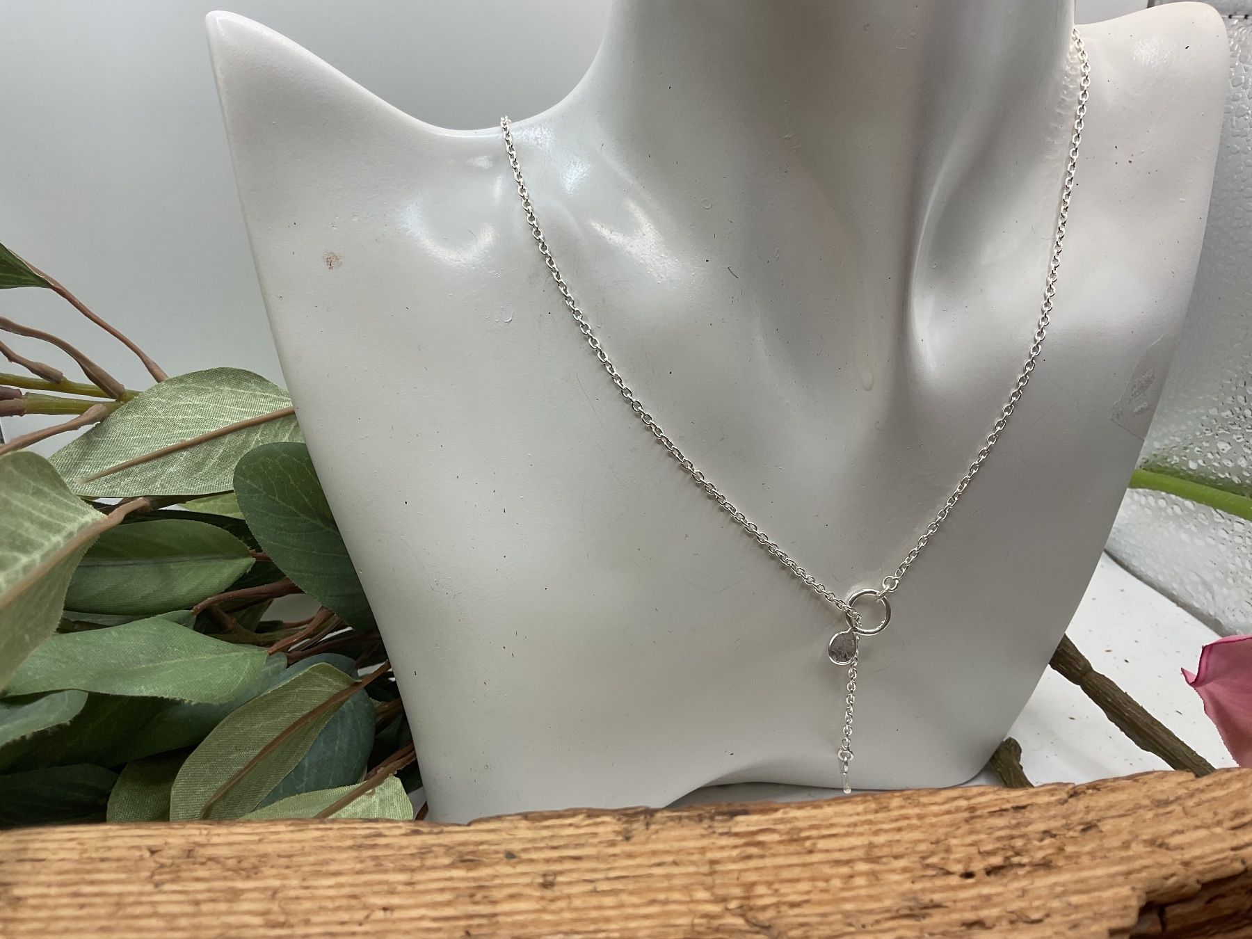 Ketten: Echter Polkidiamant an Silbercollier – Neu (gemäss Beschreibung) aus Luzern von S.Kern01 1