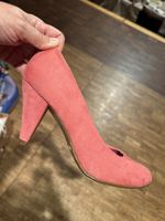 Damen Pumps Wildlederoptik rosa Absatzschuhe gebraucht
