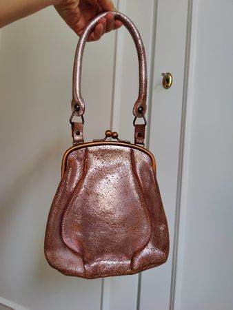 Max & Co. Bronze Metallic Frame Handbag, Party Chic