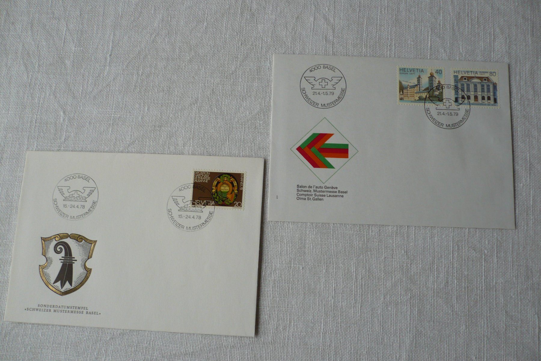 Tutti i francobolli: 1978 / 79 2 Belege MUBA – Usato da Zürich venduto da saltandpepper008