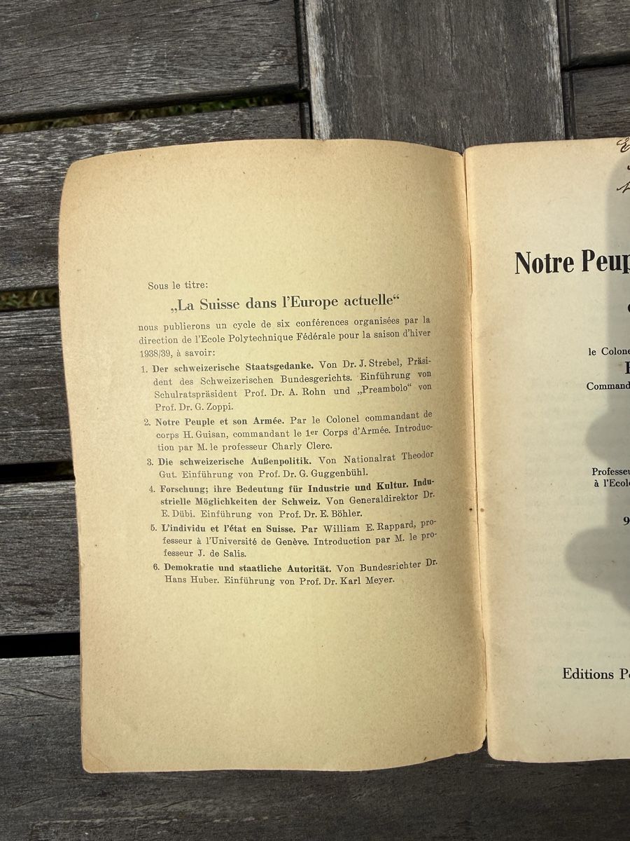 Libri: Brochure "Notre Peuple et son Armee" par H. Guisan – Usato da Fribourg venduto da Ardoffel 1