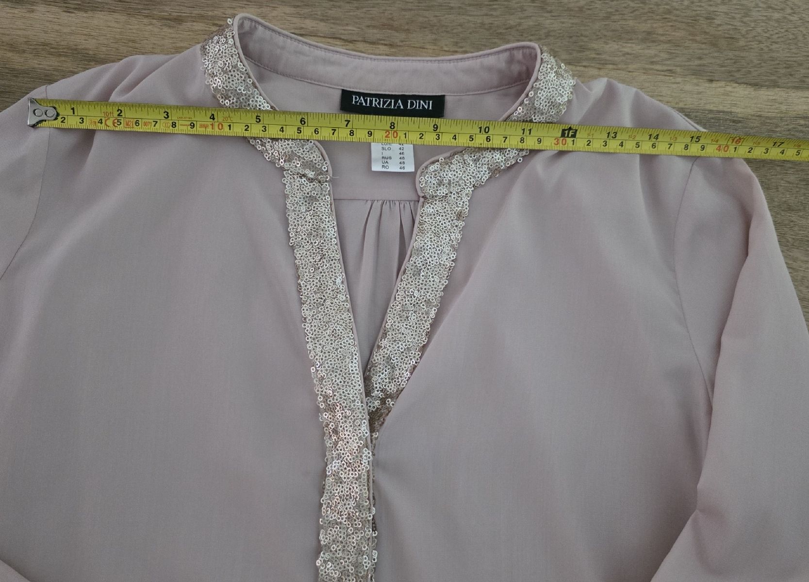 Camicette: Patrizia Dini Bluse, Gr. 40, rosé, mit Pailletten – Nuovo (secondo la descrizione) da Rheinsulz venduto da Gilea 7