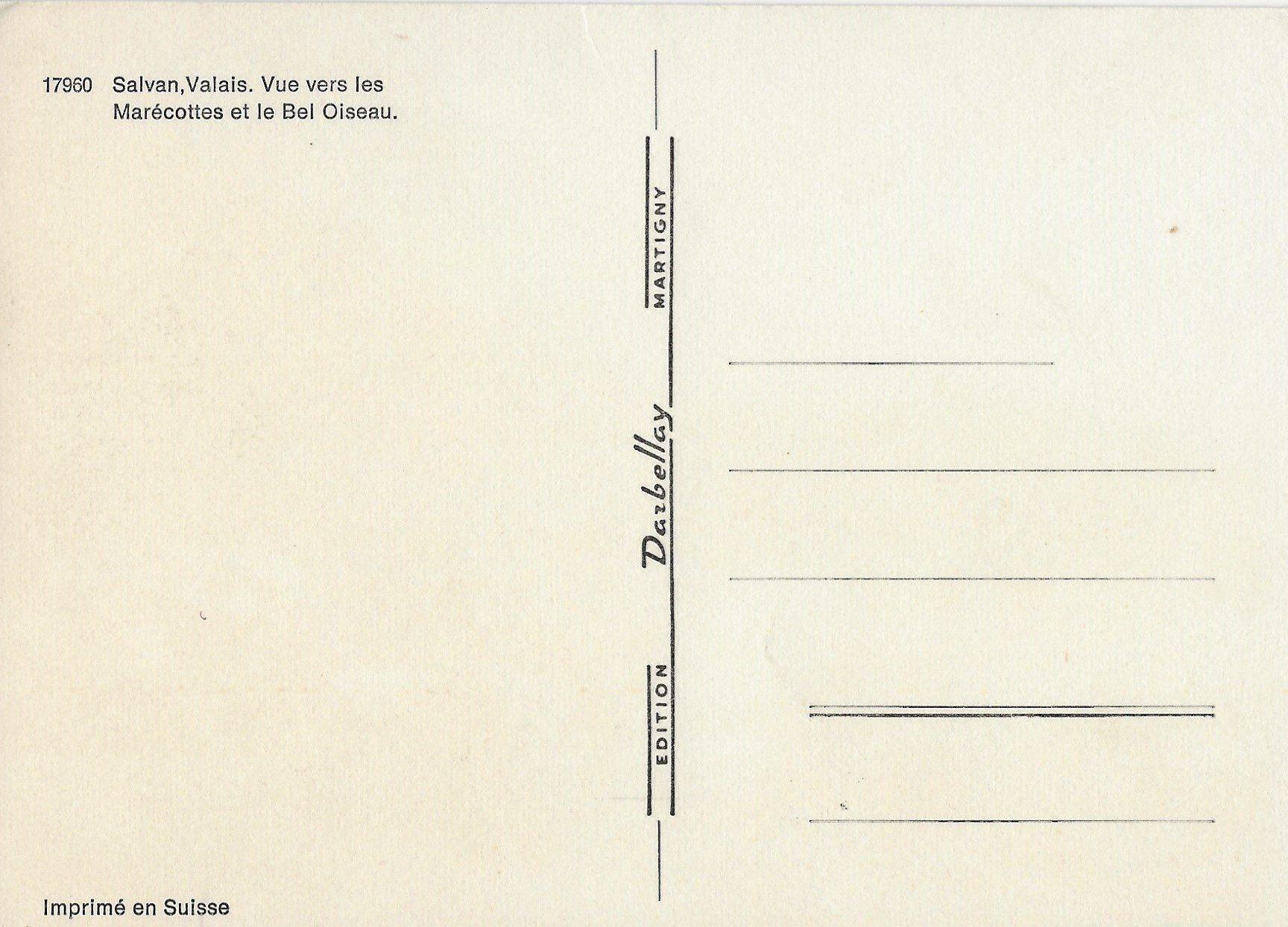 Cartoline postali: Salvan VS – Usato da Frauenfeld venduto da Merk52 1