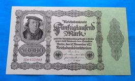 Deutschland: 50.000 Mark November 1922, UNZ.