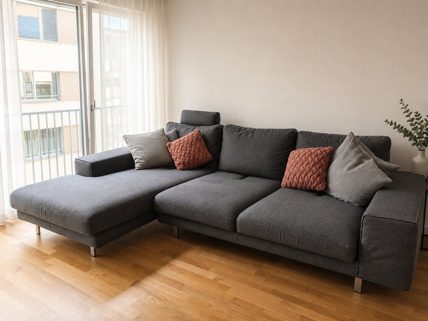 Sofas: Ch.Fischbacher Ecksofa/Lounge anthrazit 310 cm – verstellbar – Gebraucht aus Luzern von Quy