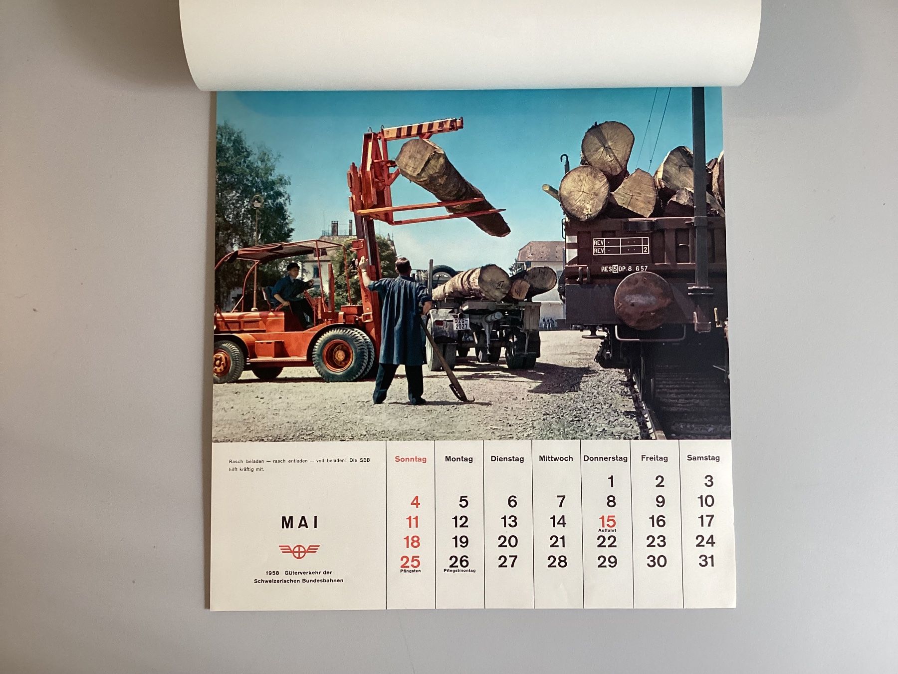 Calendari: CFF - calendrier 1958 – Usato da Vouvry venduto da marius09 3
