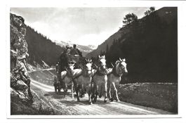 Davos (GR) Postkutsche auf dem Flüelapass - echte Foto-AK