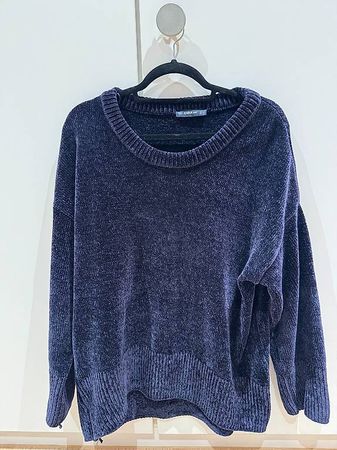 Chenille Pullover - Gr. M - Dunkelblau