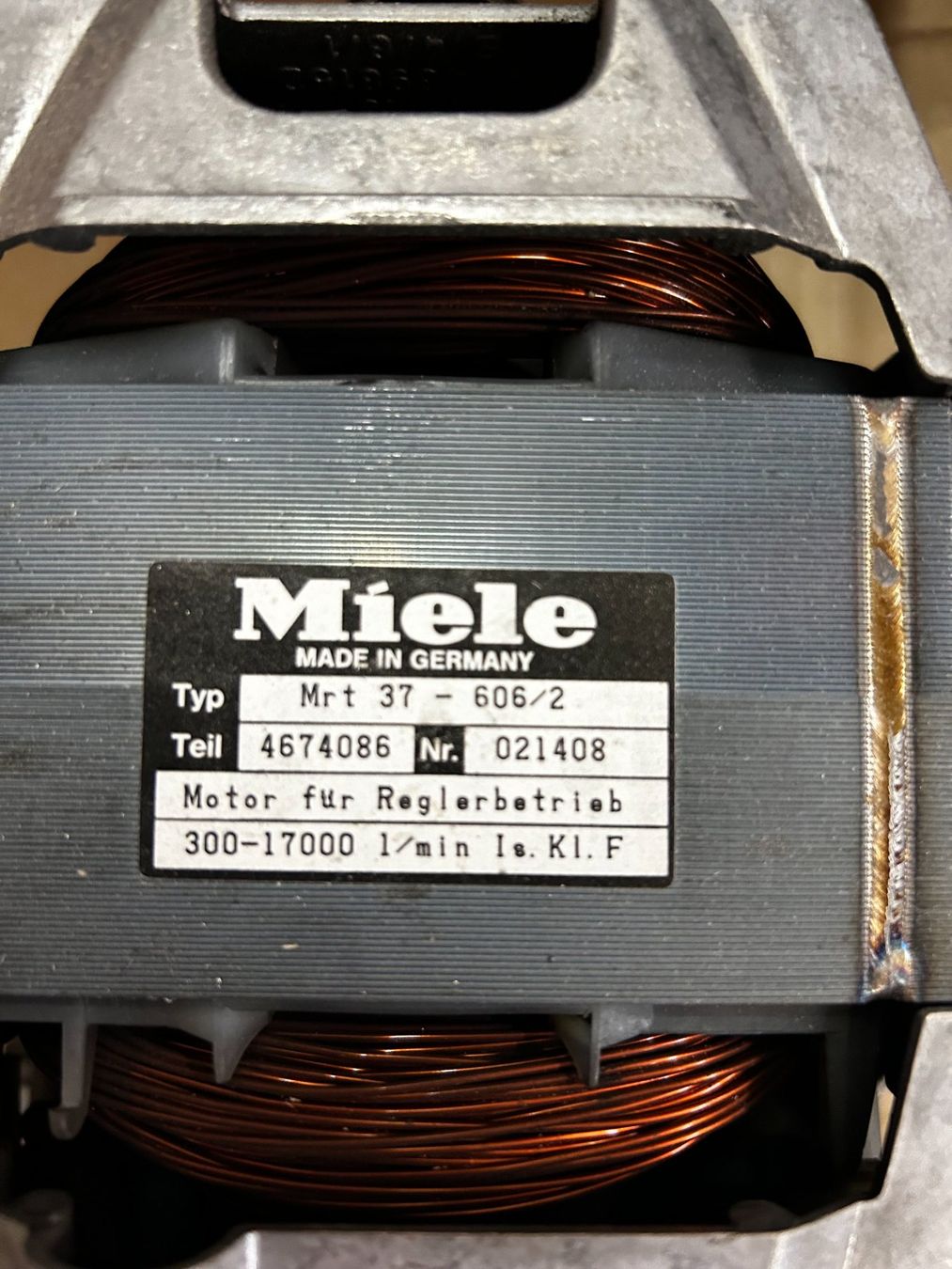 Miele Lavatrici: Miele Waschmaschine Motor Typ Mrt 37-606/2 – Usato da Jens venduto da Typpex