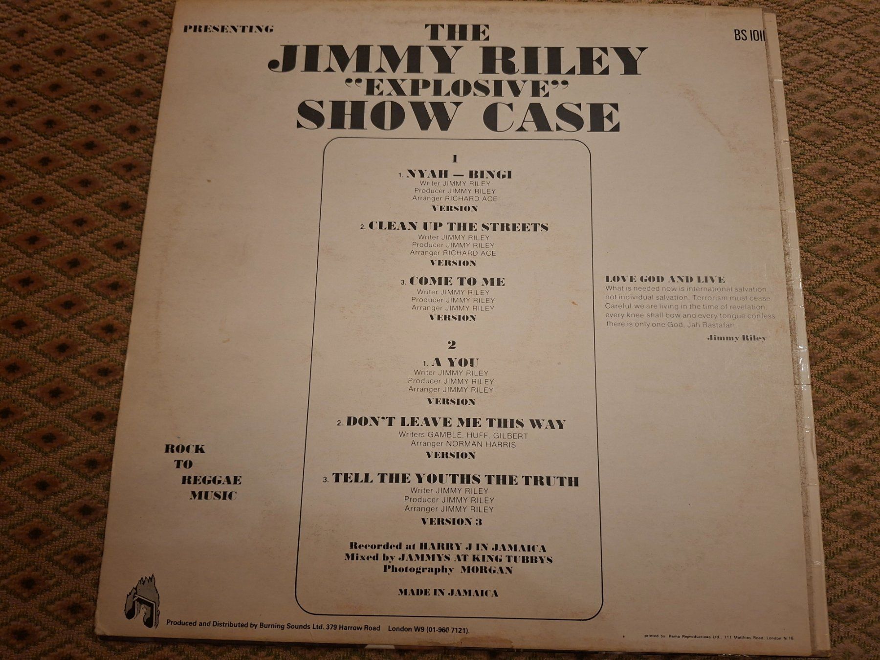 Dischi in vinile: Reggae LP - Jimmy Riley - Showcase – Usato da Bernex venduto da Wannabehasbeen01 1