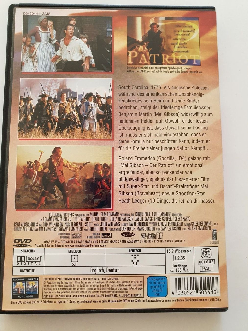 Tutti i DVDs: Mel Gibson - der Patriot – Usato da Oberdorf BL venduto da BaldenEagle 1