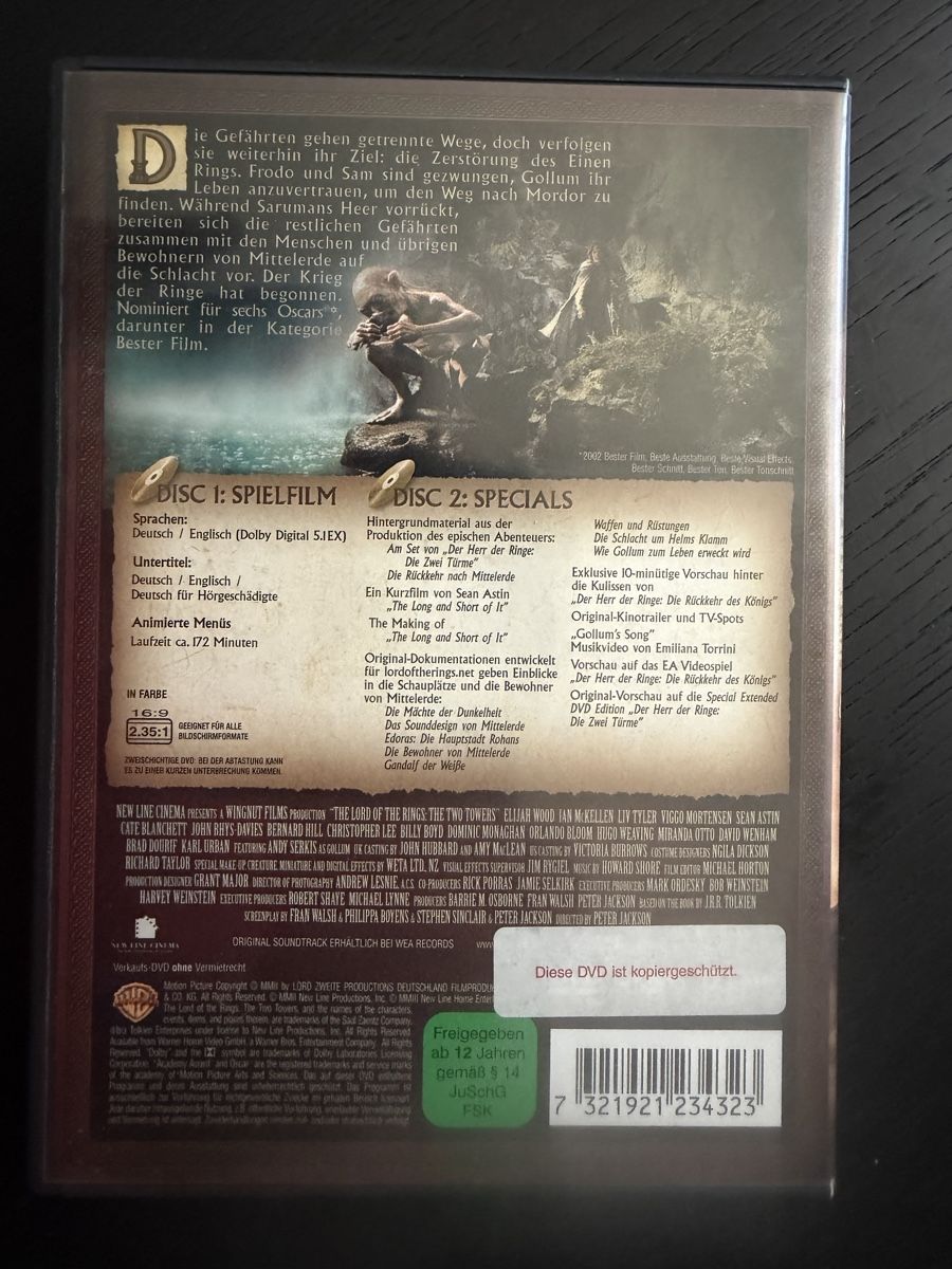 Tutti i DVDs: Der Herr der Ringe Die Zwei Türme – Usato da Lausen venduto da EisAmStiel94 1