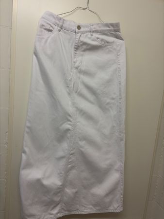 Jeansrock weiss Maxi Grösse 40, GESTUZ